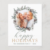 Budget Prettige feestdagen kersttusty Blue Foto F Flyer (Voorkant)