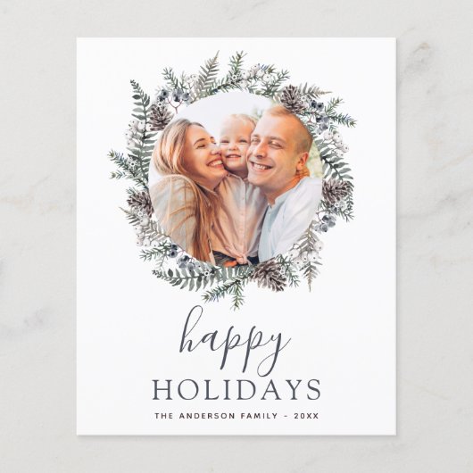 Budget Prettige feestdagen kersttusty Blue foto Flyer (Voorkant)