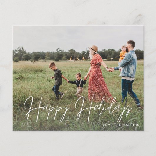 Budget Prettige feestdagen Modern script Foto 2 (Voorkant)