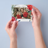 Budget Prettige feestdagen Poinsettia Foto Flyer (Hand)