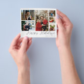 Budget Prettige feestdagen Silver 6 Foto Flyer (Hand)