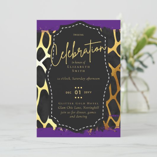 Budget Pretty Meisjesachtig Zoet 16 Goud Dierenpri Kaart (Staand voorkant)