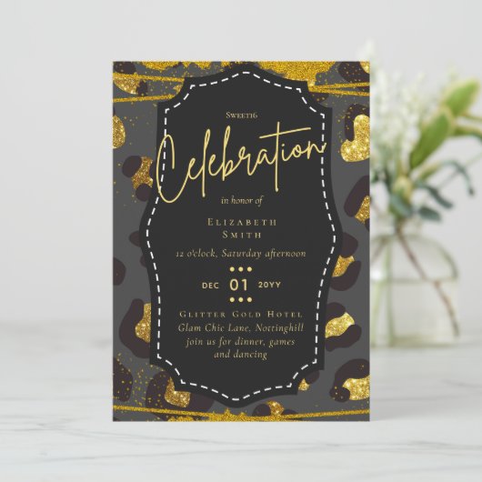 Budget Pretty Meisjesachtig Zoet 16 Goud Dierenpri Kaart (Staand voorkant)