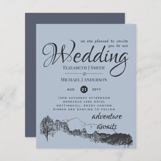 BUDGET PRICTED Dusty Blue Mountains Budget Flyer (Voorkant / Achterkant)