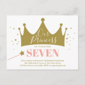 Budget Princess Pink Kind Birthday Party Uitnodiging Briefkaart (Voorkant)