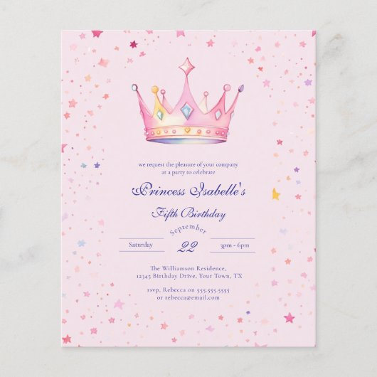 Budget Prinses Kroon Sprookje 5e Verjaardag (Voorkant)