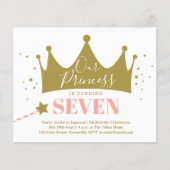 Budget Prinses Roze Kinderverjaardagsuitnodiging (Voorkant)