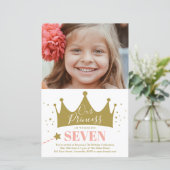 Budget Prinses Roze Moderne Verjaardagsuitnodiging (Staand voorkant)