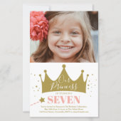 Budget Prinses Roze Moderne Verjaardagsuitnodiging (Voorkant)