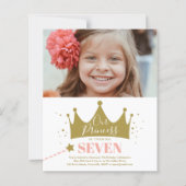 Budget Prinses Roze Moderne Verjaardagsuitnodiging (Voorkant)