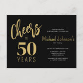 Budget proost op 50 jaar 50ste verjaardagsfeestje uitnodiging briefkaart (Voorkant)