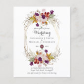 Budget pruim Blozend Roze Bloemige Trouw Uitnodigi (Voorkant)
