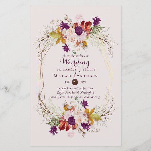 BUDGET Pruim- en Koraal Huwelijksuitnodigingen A9 (Voorkant)