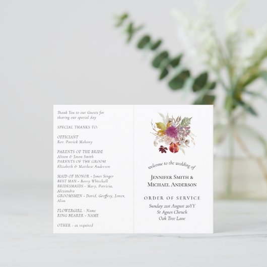 BUDGET Pruim Kaneel Bruiloft Herfst Bloemen (Staand voorkant)