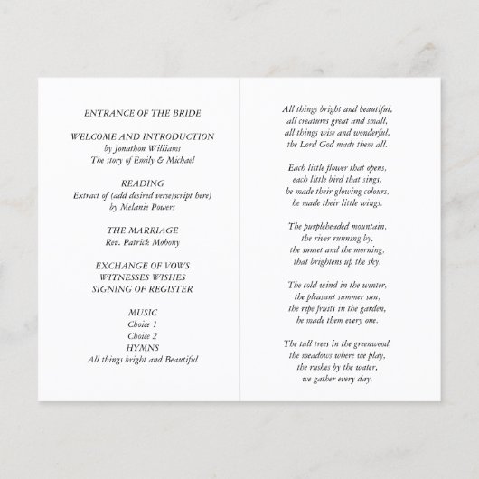 BUDGET Pruim Kaneel Bruiloft Herfst Bloemen (Achterkant)