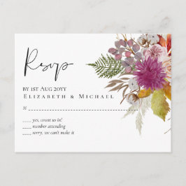 BUDGET Pruim Kaneel Bruiloft Herfst Bloemen Briefkaart