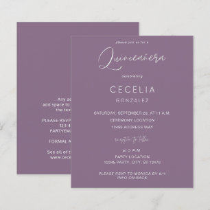 Budget pruim paarse MOD Callig Quinceanera ceremon
