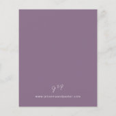 Budget Pruim Paarse MOD Calligrafie Bruiloft (Achterkant)