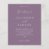 Budget Pruim Paarse MOD Calligrafie Bruiloft (Voorkant)