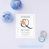 BUDGET Pruim pioenrozen QR trouwkaart Flyer (Enkel)