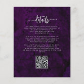 Budget pruim zilveren bloemencode QR trouwkaart (Achterkant)