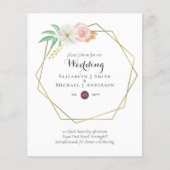 BUDGET Pruimen- en koraalbloemen Huwelijksuitnodig (Voorkant)