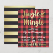 Budget Pset & Gold Jingle & Mingle Holiday Party (Voorkant / Achterkant)