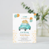 Budget Pumpkin Blue Gold Car Baby shower (Staand voorkant)