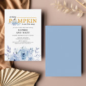 Budget Pumpkin Blue Lila Boys Baby shower Notitiekaartje