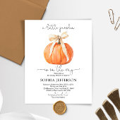 Budget Pumpkin Bow Baby shower Uitnodiging