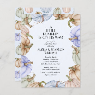 Budget Pumpkin Boy Baby Shower-uitnodigingen