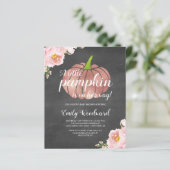 Budget Pumpkin Chalkboard Baby shower Uitnodiging (Staand voorkant)