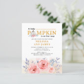 Budget Pumpkin Couples Baby shower Floral Lila (Staand voorkant)