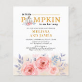Budget Pumpkin Couples Baby shower Floral Lila (Voorkant)