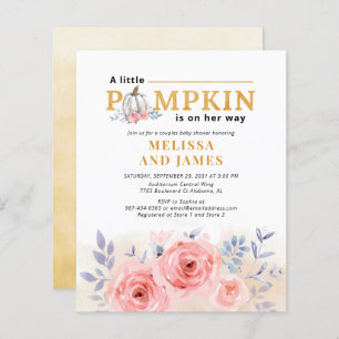 Budget Pumpkin Couples Baby shower Floral Lila