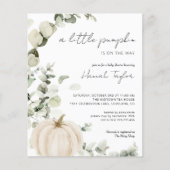 Budget Pumpkin Eucalyptus Baby shower Uitnodiging (Voorkant)