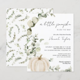 Budget Pumpkin Eucalyptus Baby shower Uitnodiging