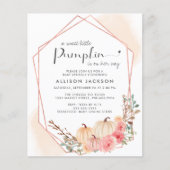Budget Pumpkin Floral Baby Sprinkle Uitnodiging (Voorkant)