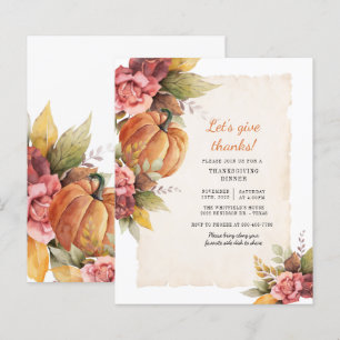 Budget Pumpkin Floral Thanksgiving Dinner