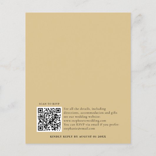 Budget Pumpkin Floral Wedding QR Code Uitnodiging (Achterkant)