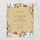 Budget Pumpkin Floral Wedding QR Code Uitnodiging (Voorkant)