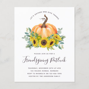 Budget Pumpkin Friendsgiving Potluck Invitation