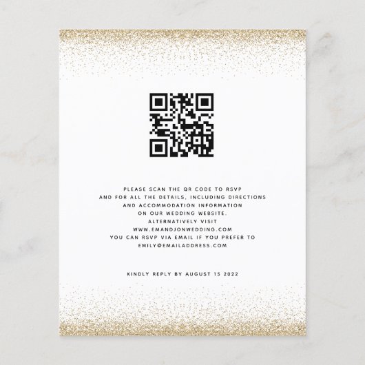 Budget Pumpkin Glitter QR Herfst in Love Weddensch (Achterkant)