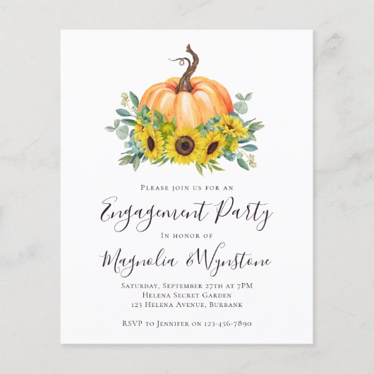 Budget Pumpkin Herfst Engagement Party (Voorkant)