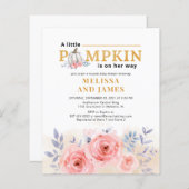 Budget Pumpkin Lila Floral Couples Baby shower (Voorkant / Achterkant)