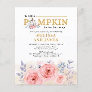 Budget Pumpkin Lila Floral Couples Baby shower