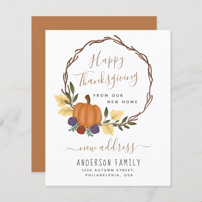 Budget Pumpkin met nieuwe adresaankondiging (Voorkant / Achterkant)