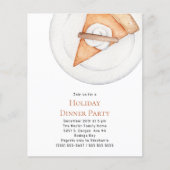 Budget Pumpkin Pie Holiday Uitnodiging van de binn (Voorkant)