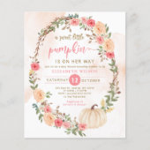 Budget Pumpkin Pink Girl Baby shower (Voorkant)