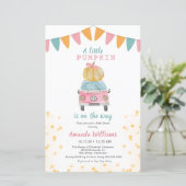 Budget Pumpkin Pink Gold Polka Dot Baby shower (Staand voorkant)